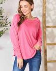 Thistle Zenana Round Neck Long Sleeve Top