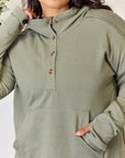 Rosy Brown Culture Code Full Size Half Button Hoodie Sentient Beauty Fashions Apparel & Accessories