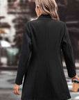Dark Slate Gray Lapel Collar Button Down Coat Sentient Beauty Fashions Apparel & Accessories