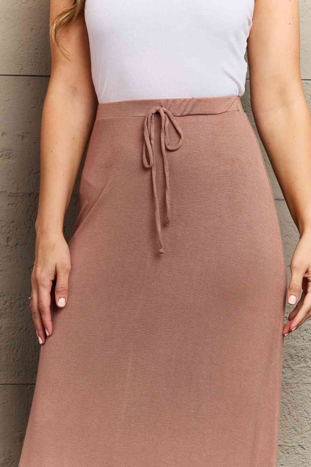Rosy Brown Culture Code For The Day Full Size Flare Maxi Skirt in Chocolate Sentient Beauty Fashions Apparel &amp; Accessories