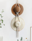Antique White Macrame Double Hat Hanger Sentient Beauty Fashions Home Decor