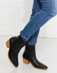 Dark Slate Gray MMShoes Love the Journey Stacked Heel Chelsea Boot in Black Sentient Beauty Fashions shoes