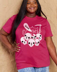 Maroon Simply Love Full Size Graphic BOO Cotton T-Shirt Sentient Beauty Fashions Apparel & Accessories