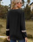Dark Slate Gray V-Neck Long Sleeve T-Shirt Sentient Beauty Fashions Apparel & Accessories