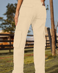 Tan Loose Fit Long Jeans with Pockets Sentient Beauty Fashions Apparel & Accessories