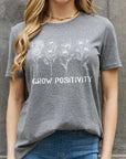 Light Slate Gray Simply Love GROW POSITIVITY Graphic Cotton Tee