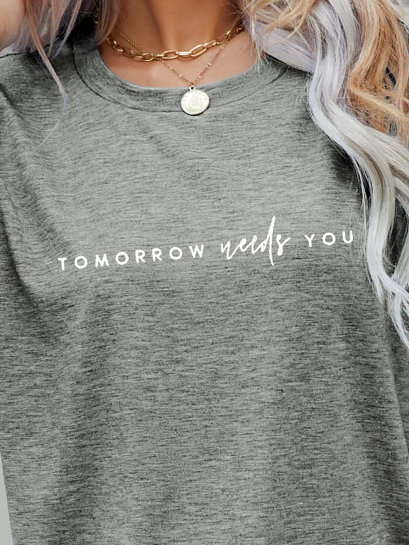 Light Slate Gray Tomorrow Needs You Graphic Tee Sentient Beauty Fashions Apparel & Accessories