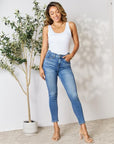 Light Gray BAYEAS Skinny Cropped Jeans Sentient Beauty Fashions Apparel & Accessories