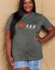 Dim Gray Simply Love Full Size Jack-O'-Lantern Graphic Cotton Tee Sentient Beauty Fashions Apparel & Accessories