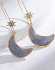 Light Gray Resin Moon Drop Earrings Sentient Beauty Fashions jewelry