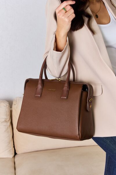 Gray David Jones Medium PU Leather Handbag Sentient Beauty Fashions Apparel &amp; Accessories