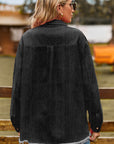 Dark Slate Gray Raw Hem Denim Jacket with Pockets Sentient Beauty Fashions Apparel & Accessories