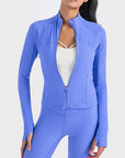 Lavender Zip-Up Long Sleeve Sports Jacket Sentient Beauty Fashions Activewear