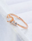 Lavender Natural Moonstone and Zircon 18K Rose Gold-Plated Ring Sentient Beauty Fashions rings