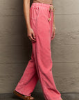 Dim Gray POL  Leap Of Faith Corduroy Straight Fit Pants in Neon Pink Sentient Beauty Fashions Apparel & Accessories