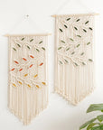 Antique White Contrast Leaf Fringe Macrame Wall Hanging Sentient Beauty Fashions Home Decor