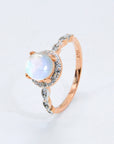 Lavender Round Moonstone Ring Sentient Beauty Fashions jewelry