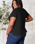 Light Gray Basic Bae Full Size Round Neck Short Sleeve T-Shirt Sentient Beauty Fashions Apparel & Accessories