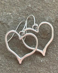 Dim Gray Alloy Silver-Plated Heart Dangle Earrings Sentient Beauty Fashions earrings