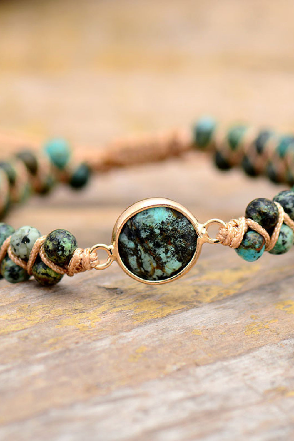 Tan Handmade Beaded Copper Bracelet Sentient Beauty Fashions jewelry