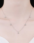 Light Gray Moissanite Rhodium-Plated Necklace Sentient Beauty Fashions jewelry