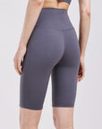 Light Gray High Waist Active Shorts Sentient Beauty Fashions Apparel & Accessories