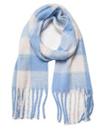 Light Steel Blue Fringe Detail Polyester Scarf Sentient Beauty Fashions *Accessories