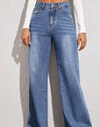 Light Gray High Waist Wide Leg Jeans Sentient Beauty Fashions Apparel & Accessories
