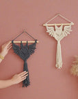 Rosy Brown 19.7" Bat Macrame Wall Plant Hanger Sentient Beauty Fashions Home Decor