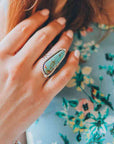 Rosy Brown Artificial Turquoise Alloy Ring Sentient Beauty Fashions jewelry