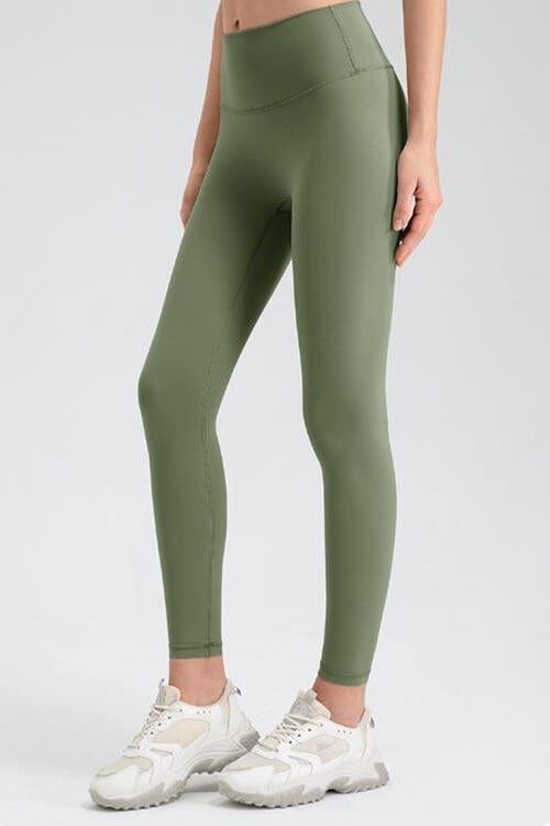 Light Gray Wide Waistband Sport Leggings