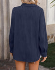 Dark Slate Gray Button Up Dropped Shoulder Shirt Sentient Beauty Fashions Apparel & Accessories