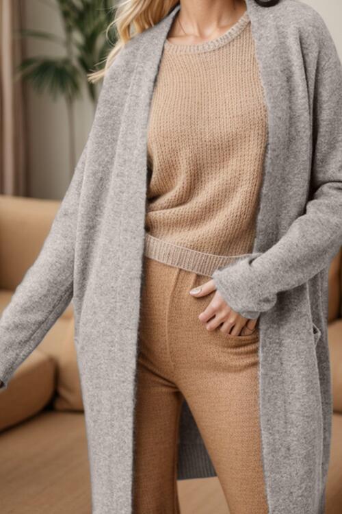 Rosy Brown Basic Style Long Sleeve Cardigans Sentient Beauty Fashions Apparel &amp; Accessories
