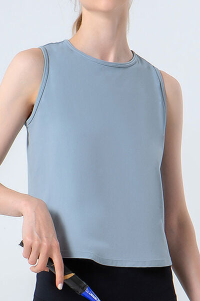 Gray Round Neck Active Tank Sentient Beauty Fashions Apparel &amp; Accessories
