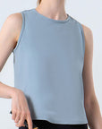Gray Round Neck Active Tank Sentient Beauty Fashions Apparel & Accessories