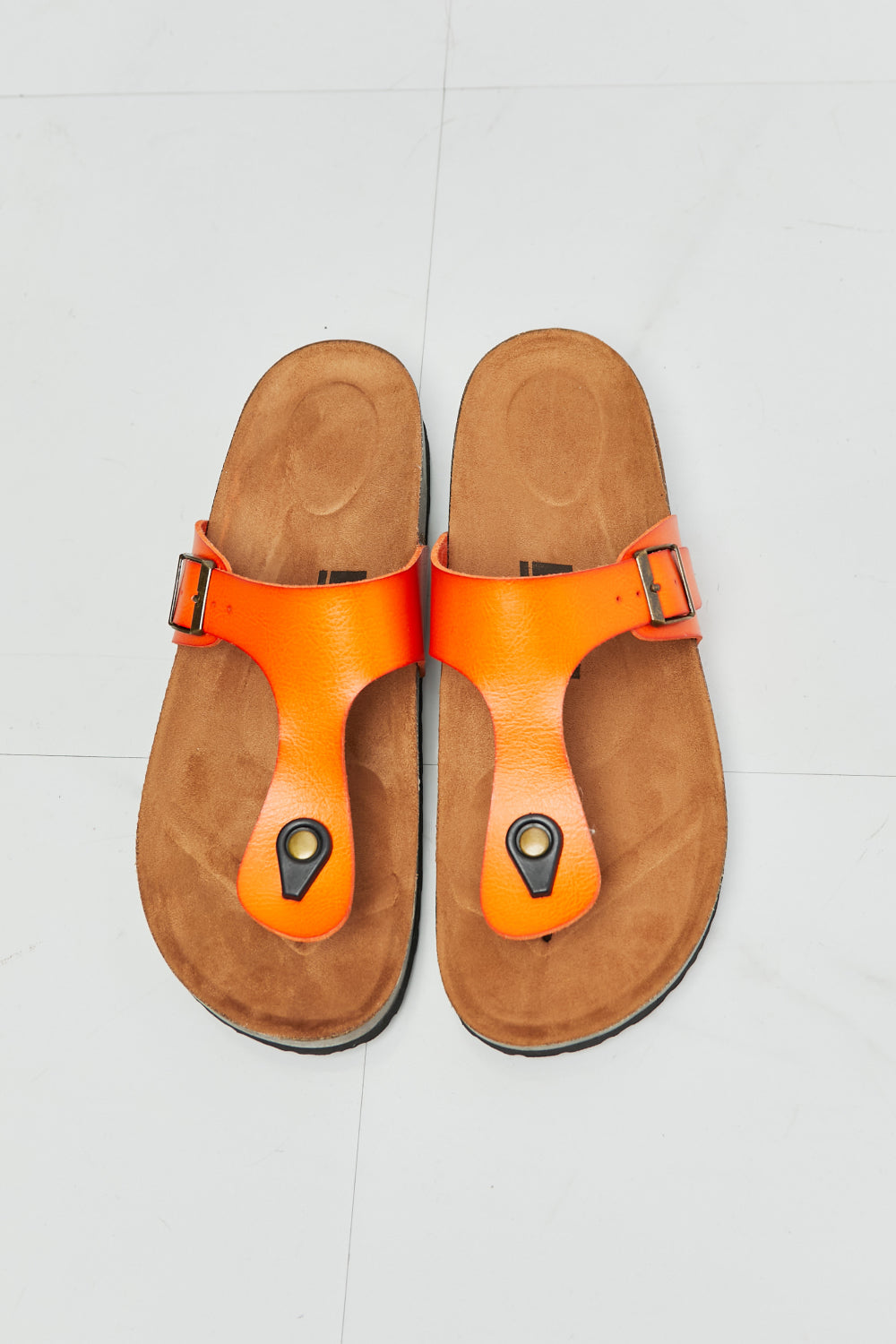 Light Gray MMShoes Drift Away T-Strap Flip-Flop in Orange Sentient Beauty Fashions shoes