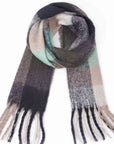 Light Gray Fringe Detail Polyester Scarf Sentient Beauty Fashions *Accessories