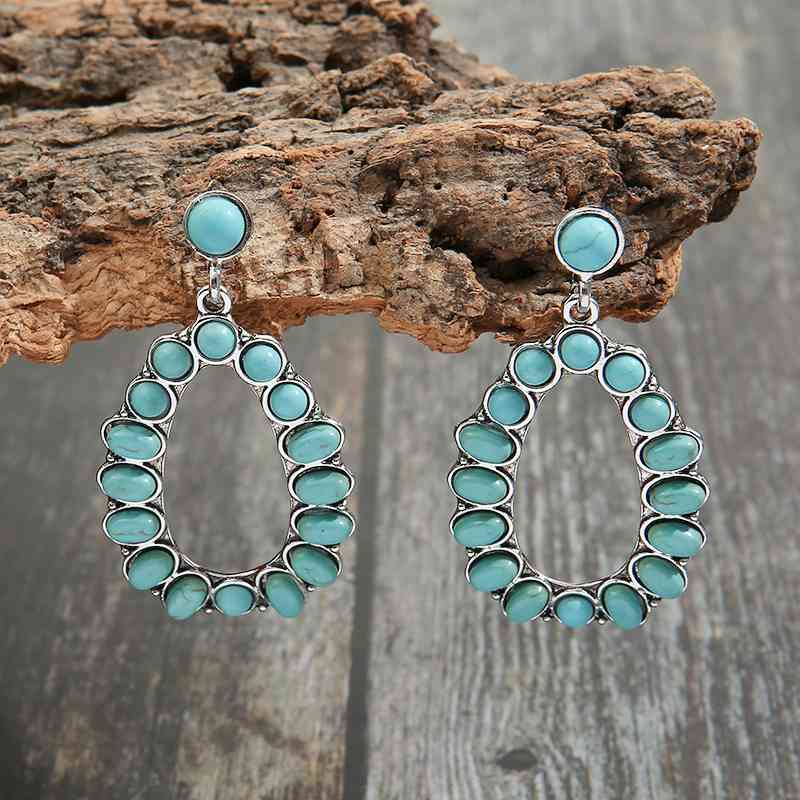 Slate Gray Artificial Turquoise Earrings Sentient Beauty Fashions jewelry