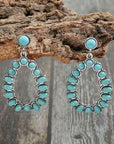 Slate Gray Artificial Turquoise Earrings Sentient Beauty Fashions jewelry