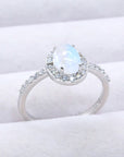 Lavender 925 Sterling Silver Natural Moonstone Halo Ring Sentient Beauty Fashions jewelry