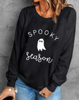 Rosy Brown Round Neck Long Sleeve SPOOKY SEASON Graphic Sweatshirt Sentient Beauty Fashions Apparel & Accessories