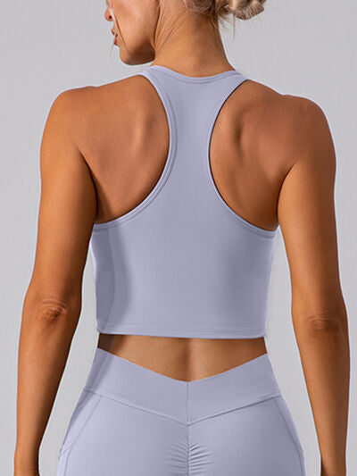 Sienna Square Neck Racerback Cropped Tank Sentient Beauty Fashions Apparel &amp; Accessories