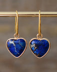 Dim Gray Imperial Jasper Heart Earrings Sentient Beauty Fashions jewelry