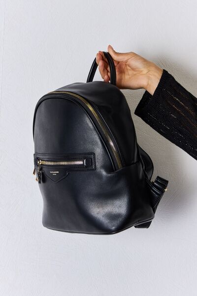 Dark Slate Gray David Jones PU Leather Backpack Sentient Beauty Fashions Apparel & Accessories