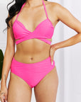 Pink Marina West Swim Summer Splash Halter Bikini Set in Pink Sentient Beauty Fashions Apparel & Accessories