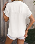 Light Gray Button Up Short Sleeve Shirt Sentient Beauty Fashions Apparel & Accessories
