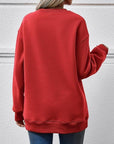 Light Gray FELIZ NAVIDAD Round Neck Drop Shoulder Sweatshirt