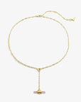 White Smoke Gold-Plated Bar Pendant OT Chain Necklace Sentient Beauty Fashions Jewelry