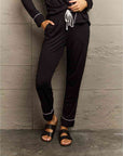 Dim Gray Ninexis Buttoned Collared Neck Top and Pants Pajama Set