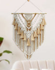 Light Gray Two-Tone Macrame Wall Hanging Sentient Beauty Fashions Home Decor